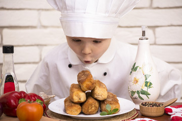 Chef cooked meat patties