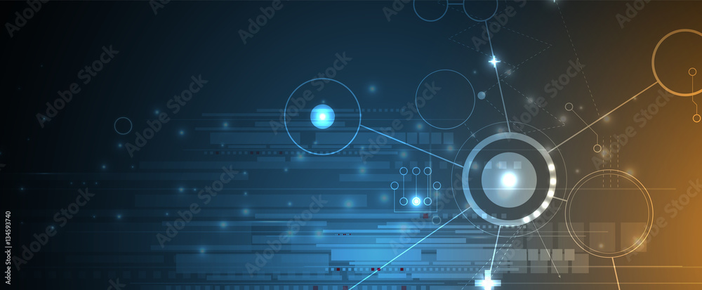 Poster abstract futuristic circuit computer internet technology board business background