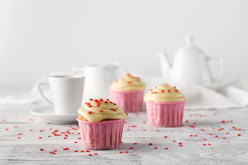 Expresso coffee cup and muffins