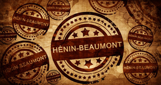 henin-beaumont, vintage stamp on paper background