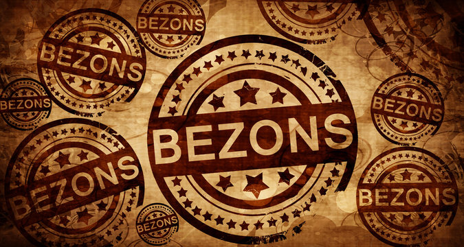 bezons, vintage stamp on paper background