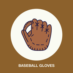 Baseball, softball vector line icon. Gloves logo, equipment sign. Sport competition illustration