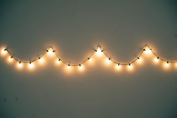 fancy party lights hanging on the wall