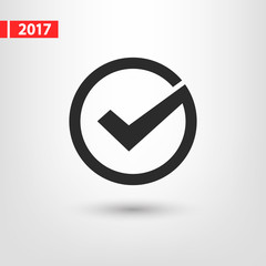 Tick icon, vector illustration. Flat design style 