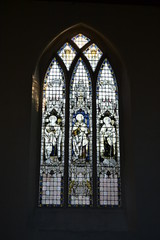 church stained glass window church interior 