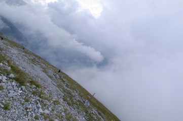 Mountain with clouded sky, Austria, Lower Austria, Schneeberg Ra