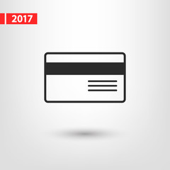 Bank credit card icon, vector illustration. Flat design style