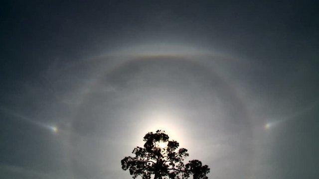 Ice Crystals in Cirrus Clouds Produce Optical Extravaganza