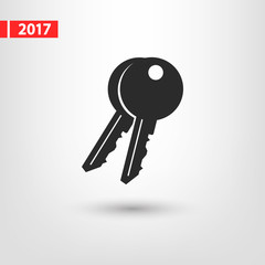 Key  icon, vector illustration. Flat design style