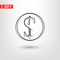 Money icon, vector illustration. Flat design style