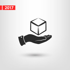 3d cube logo design icon, vector illustration. Flat design style
