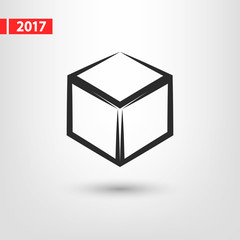 3d cube logo design icon, vector illustration. Flat design style