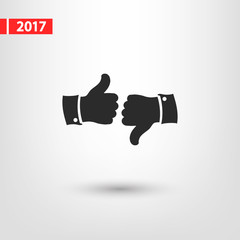 thumb up icons, vector illustration. Flat design style  