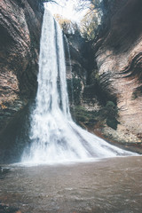 Waterfall Landscape at rocky canyon Travel serene scenic view