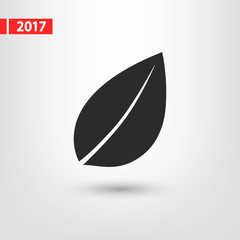 Leaf icon, vector illustration. Flat design style 