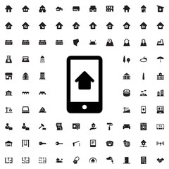 home on phone display icon illustration