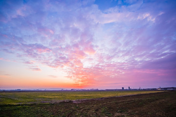 Stunning sunrise in the country