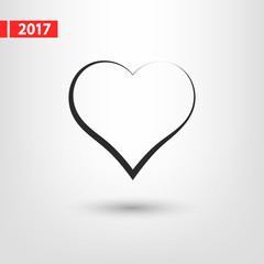 Heart Icon, vector illustration. Flat design style