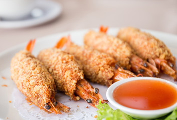 Fried shrimp, Tod man kung, is the famous Thai food