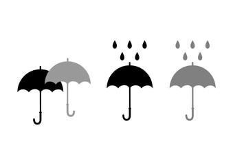 Umbrella vector icons on white background