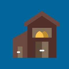 barn icon flat disign