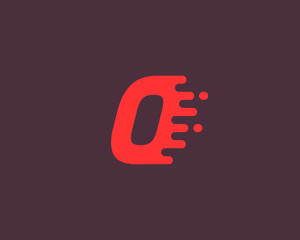 Abstract number 1 logo design template. Dynamic vector unusual digit icon. Universal fast speed fire moving water numeral logotype