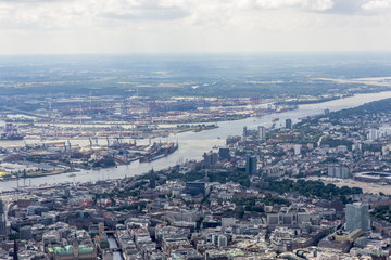 Fototapeta na wymiar Hamburg - Germany Panorama from above