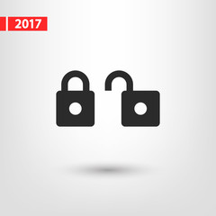 lock icon, vector illustration. Flat design style