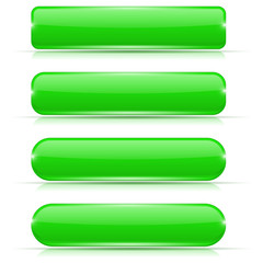 Green glass buttons. Rectangle and oval web icons