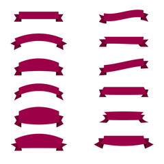 Obraz premium set of vector images tapes and ribbons various shapes sizes