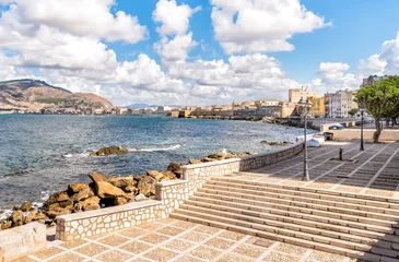 Fotobehang Stad aan het water Zeezicht van Trapani op de Middellandse Zee, Sicilië. Italië.