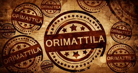 Orimattila, vintage stamp on paper background