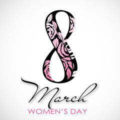 Women's Day. Vector Greeting Card. The 8th of March