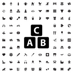 ABC cube icon illustration
