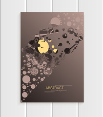 Brochure design business template nature element with abstract circles unusual landscape, decor on brown background