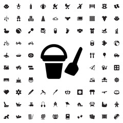 bucket toy for beach icon illustration