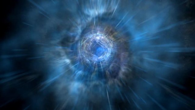 Wormhole or Black hole in space.  Tunnel of space-time