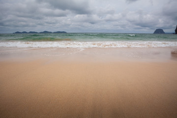 Mountain and the clear sea Trang south of Thailand