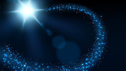 Magic blue glitter sparkles, Vector Illustration