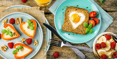 Frühstück Toast mit Spiegelei