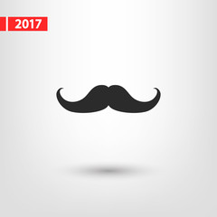 mustache  icon, vector illustration. Flat design style 