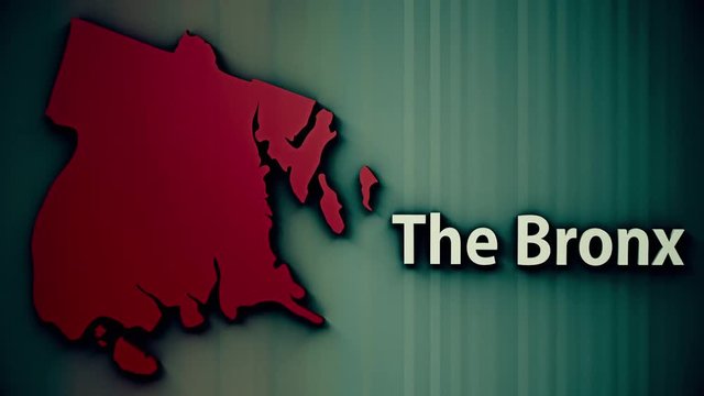 4K The Bronx Map Shape with Matte 3D Animation