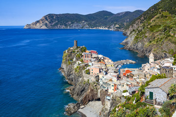 Fototapeta na wymiar Vernazza in Cinque Terre National Park on Italian Riviera