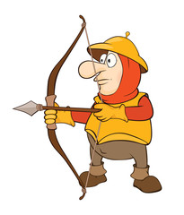 Illustration of a Knight Archer. Cartoon Character