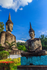 The Buddha postures at Sala Keoku, the park of giant fantastic c