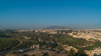 Aerial view over the medina in Fes, Morocco.
