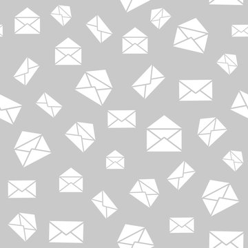 Seamless pattern with mail envelopes