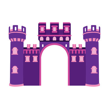 Isolated castle toy on a white background, Vector illustration