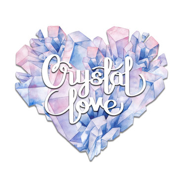 Watercolor crystal heart