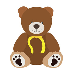 Isolated teddy bear on a white background, Vector illustration